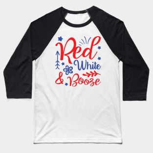 Red White And Booze Baseball T-Shirt